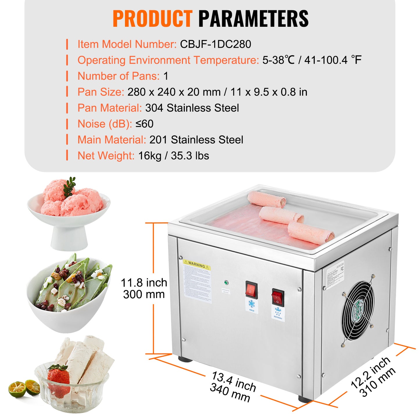 IJsrollermachine – IJsroller – Roltijsmaker – Frozen Yoghurtmachine – Roestvrij Staal – Snel Koelsysteem