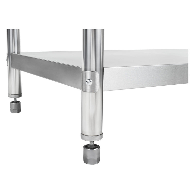 RVS Werkbank – RVS Werktafel – Keukenwerkbank – Horeca Werktafel – Werkbank met Onderplank – 180x60 cm Hoogte Verstelbaar – 20 mm HDF Werkblad