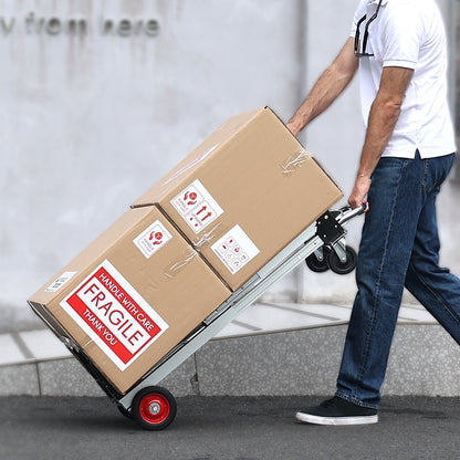 Steekwagen – Handwagen – Platformwagen – Transportwagen – Karrenwagen – 2-in-1 Verstelbaar Model – Draagvermogen 180 kg – Licht Aluminium & Koolstofstaal Frame