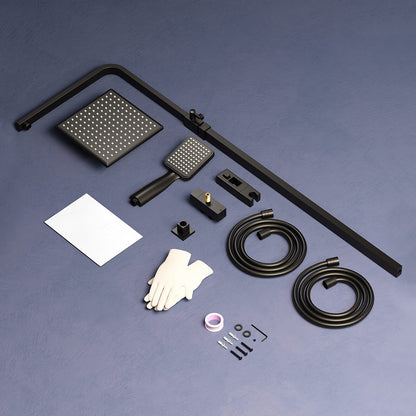 Complete Douchesysteem – Thermostaatkraan – Doucheset – Badmengkraan – Handdouche – Koper – Temperatuurregeling Zonder Elektriciteit – Eenvoudige Wandmontage