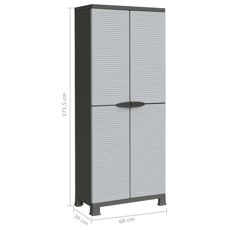 Opbergkast – Plastic Kastje – Buitenopslag – Buitenmeubel – Opbergbak – Weerbestendig Kunststof – Compact 68x39x171,5 cm