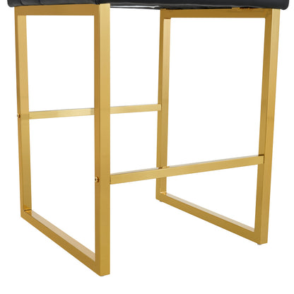 2 Sets of Nordic-Style Black Bar Stools | Square Design with Golden Metal Legs for a Sleek And Comfortable Look, Designed to Meet Diverse Product Needs, Metal Material, Assembled