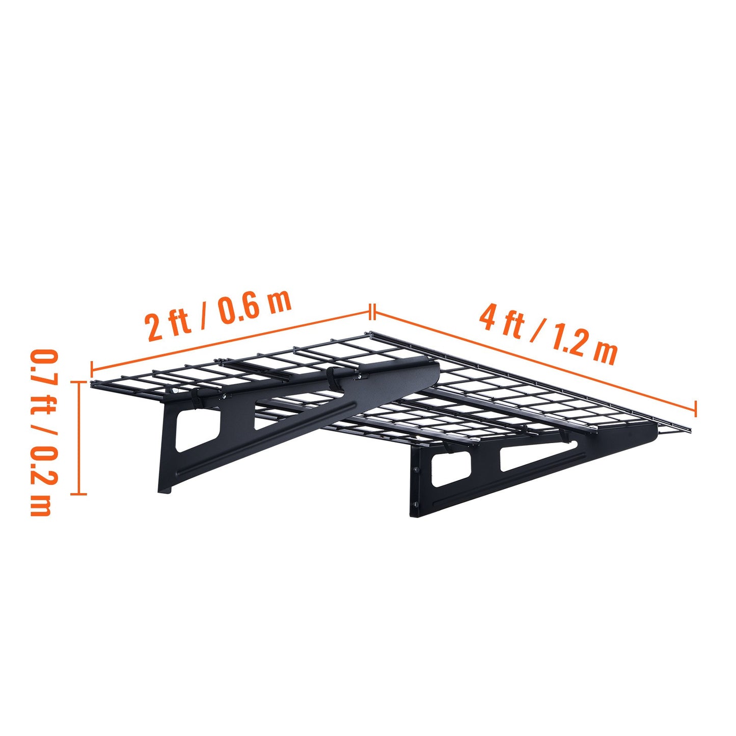 Wandplanken Garage – Werkplaatsplanken – Opbergplanken – Stellingplanken – Heavy Duty Garage Wandplanken – 2 Stuks – Draagkracht 500 kg – Koolstofstaal Mat
