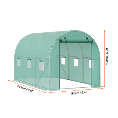 Tunnelkas – Tuinkas – Groentekas – Plantenkas – Kweekkas – Gegalvaniseerd Stalen Frame – Waterdichte UV-bestendige PE Hoes – Walk-In 2,9x2,0x1,9 m
