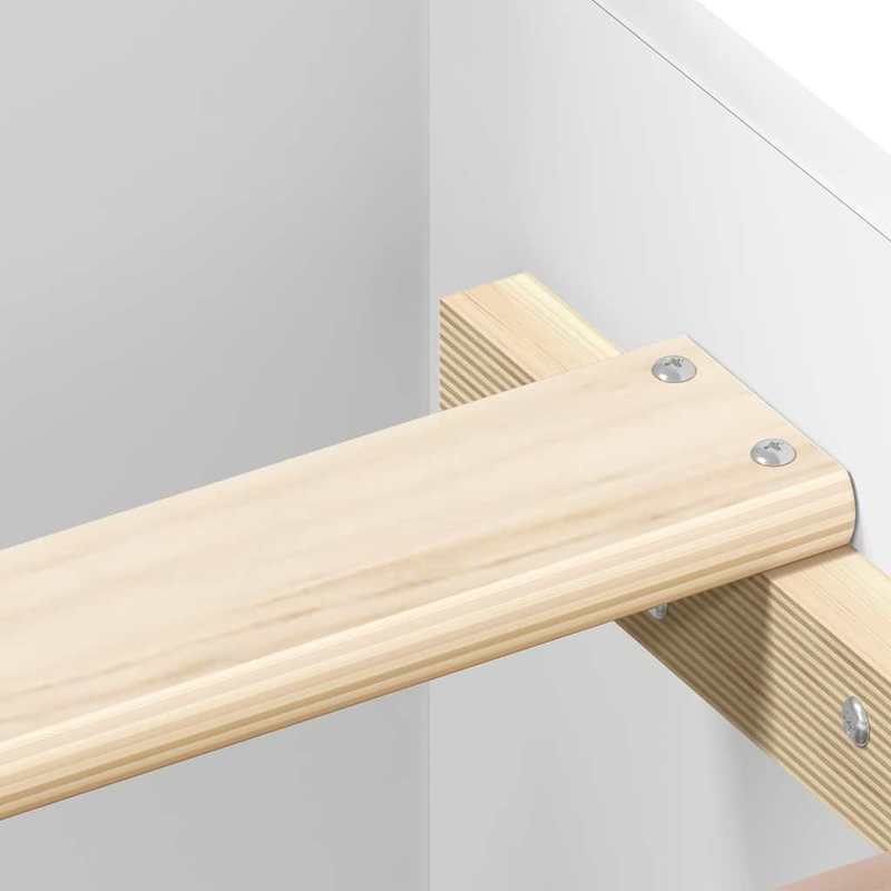White bed frame with headboard and footboard 135x190cm Practical, removable, suitable for all seasons, Removable Bed Cover, Bedroom Furniture, Minimalist Style, Modern Bed Frame, Wooden Frame, Durable Construction, Versatile