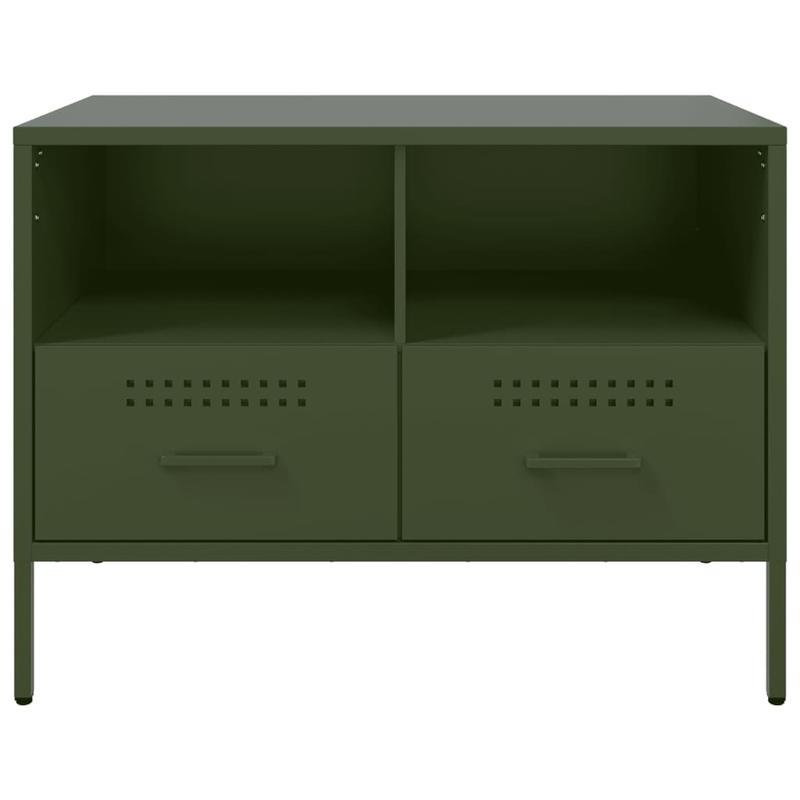 Mobile TV Verde Olive 68x39x50.5cm in Steel Practical Removable