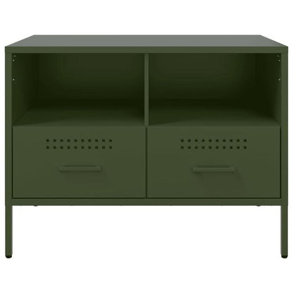 Mobile TV Verde Olive 68x39x50.5cm in Steel Practical Removable