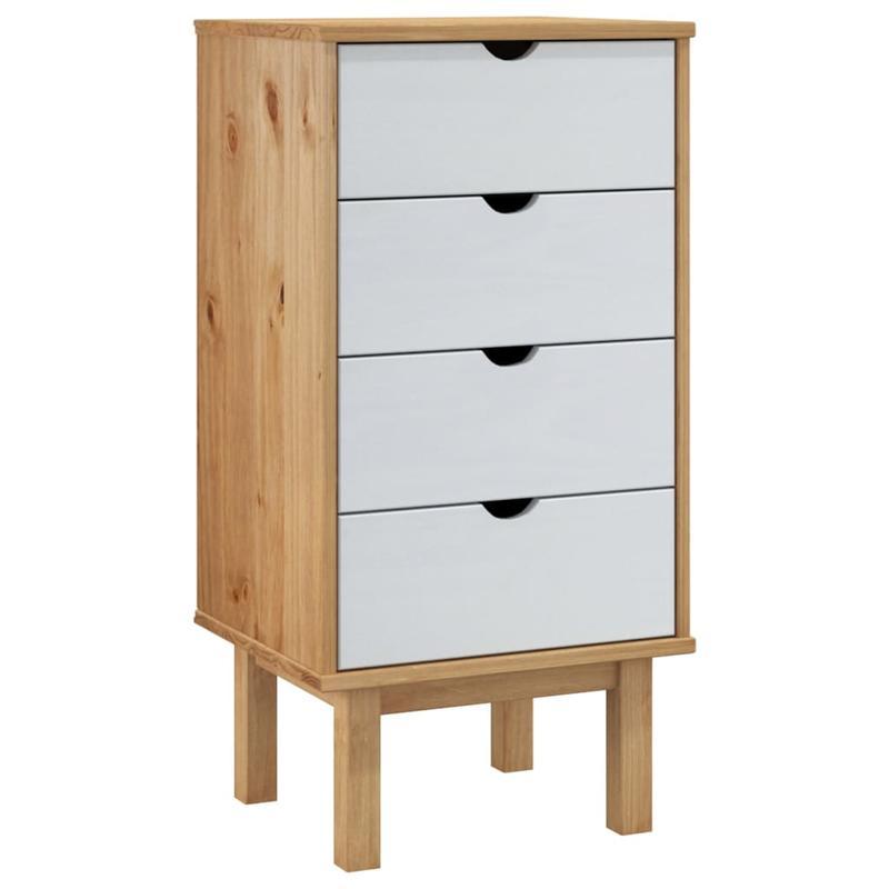 OTTA Modern Chest of Drawers - Easy Assembly, 3-Drawer Storage Cabinet with, Compact Organizer for Living Room, Bedroom, Office - Sturdy Pine Wood Construction (45x39x90cm) - Modern Home Furniture, Living Room Storage, Minima