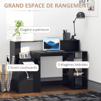Computertafel – Computerbureau – Bureautafel – Laptoptafel – Werktafel – Compact Design – MDF Houtlook – 137x55x92 cm – Met Opbergruimte