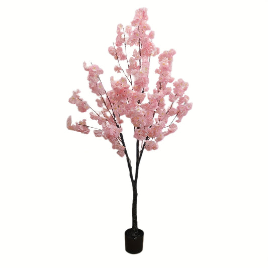 Kunstmatige Kersenbloesemboom – Kunstbloesem – Nepboom – Bloesemplant – Zijdeplant – 180 cm – Realistisch Polyester – Stevige Cementen Pot