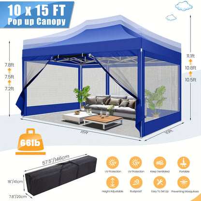 Pop-Up Partytent – Vouwtent – Paviljoen – Tent Met Muskietennet – Aluminium Frame – 3x4,5 Meter