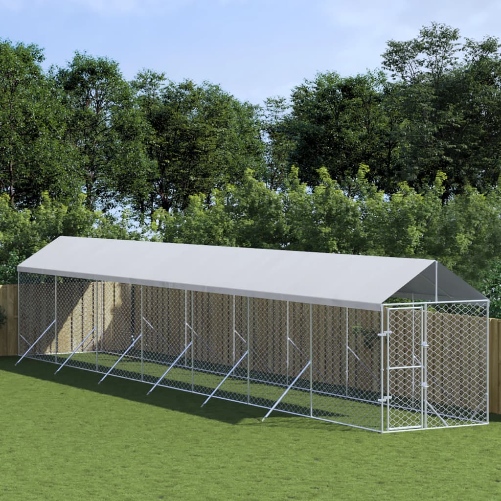 Buitenren Voor Huisdieren – Hondenren – Konijnenren – Kippenren – Dierenren – Stevige Gegalvaniseerde Stalen Constructie – Water- En UV-Bestendig Dak – Variant 2x14x25m