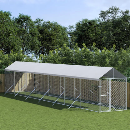 Buitenren Voor Huisdieren – Hondenren – Konijnenren – Kippenren – Dierenren – Stevige Gegalvaniseerde Stalen Constructie – Water- En UV-Bestendig Dak – Variant 2x14x25m