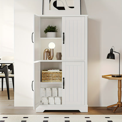 Badkamerkast – Opbergkast – Kolomkast – Wastafelonderkast – Badmeubel – Verstelbare Planken – Duurzaam Spaanplaat – 30x60x110 cm Wit