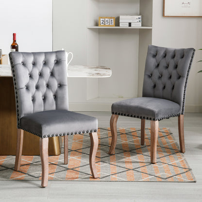 Eetkamerstoel – Dinerstoel – Keukenstoel – Woonkamerstoel – Stoel Met Deurklopper – Set Van 2 – Velvet Bekleding – Stevig Frame