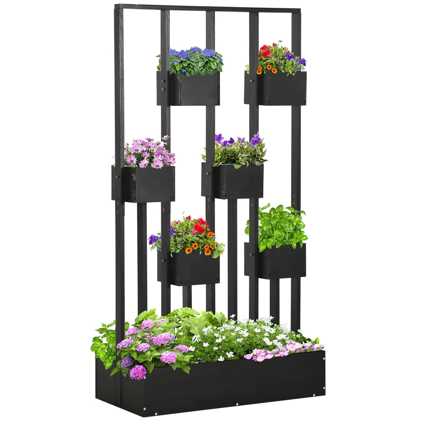 Verhoogde Plantenbak – Tuinbak – Kruidenbak – Bloembak – Kweekbak – Met Houten Latwerk – 90x45x170 cm – Weerbestendig Hout