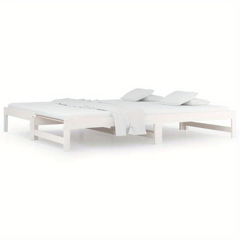 Bedbank – Slaapbank – Uitschuifbed – Logeerbed – Sofa Bed – Ruimtebesparend Design – Eenvoudige Montage – Wit – 90x200 cm – Traditioneel Stijlvol – Duurzame Ondersteuning