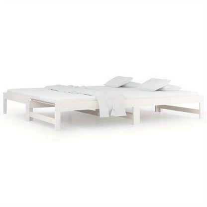 Bedbank – Slaapbank – Uitschuifbed – Logeerbed – Sofa Bed – Ruimtebesparend Design – Eenvoudige Montage – Wit – 90x200 cm – Traditioneel Stijlvol – Duurzame Ondersteuning