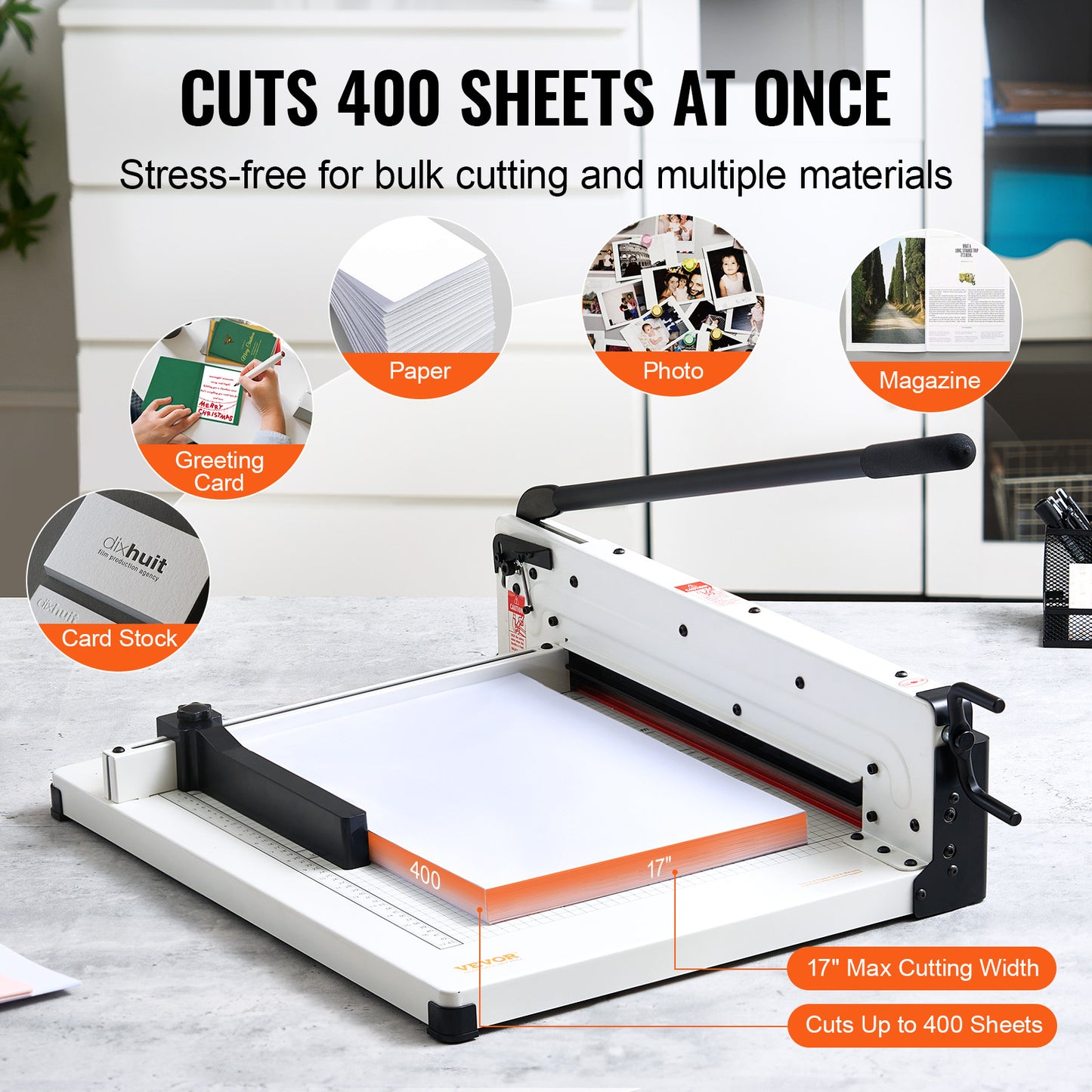 Snijmachine – Papierknipper – Guillotine – Papiercutter – Snijmachine A4 – 30 cm Snijlengte – Tot 400 Vellen Capaciteit