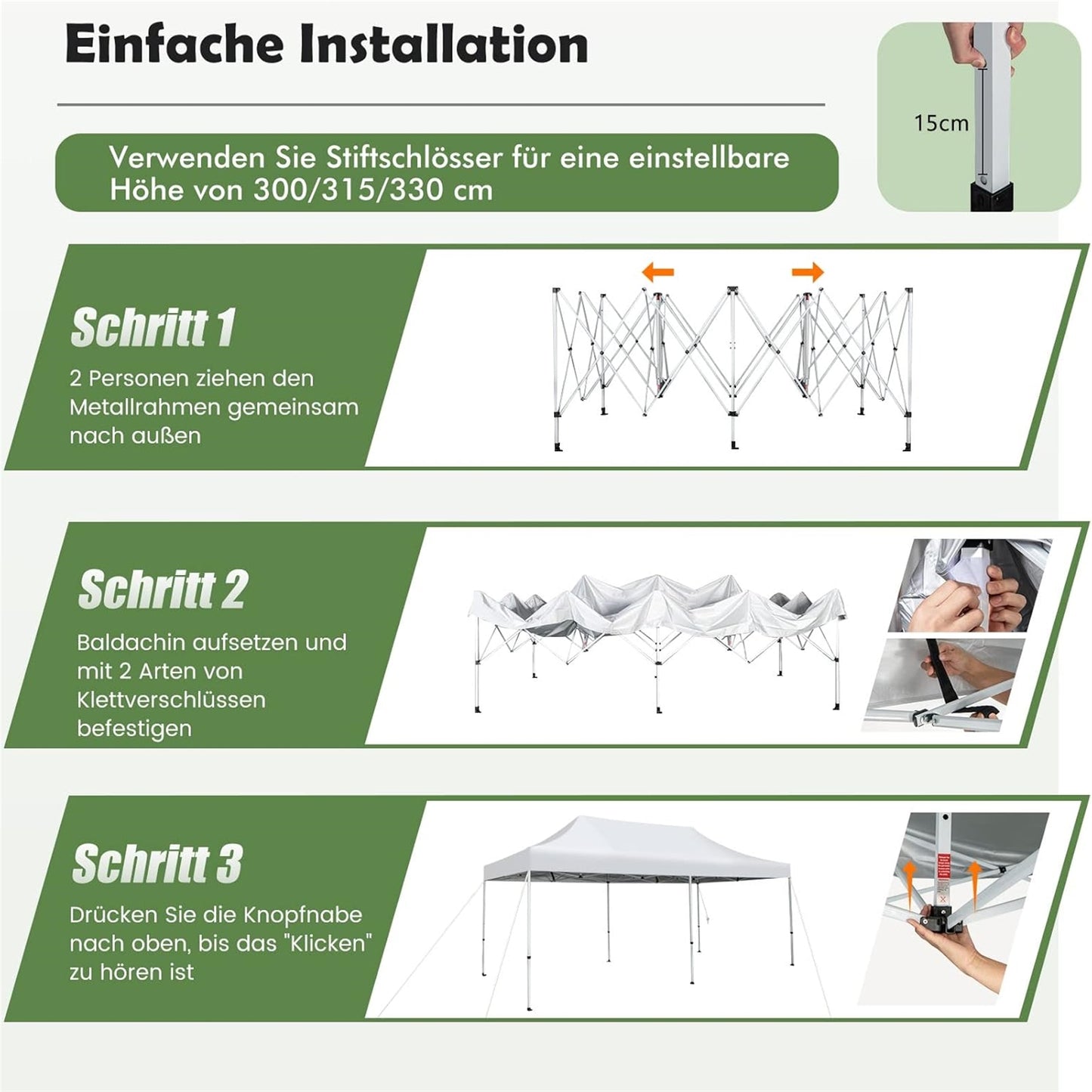 Vouwpaviljoen – Partytent – Tuinpaviljoen – Prieel – Tent – Wit – UV Bescherming SPF 50+ – Waterdicht & Stevig Met Wielen