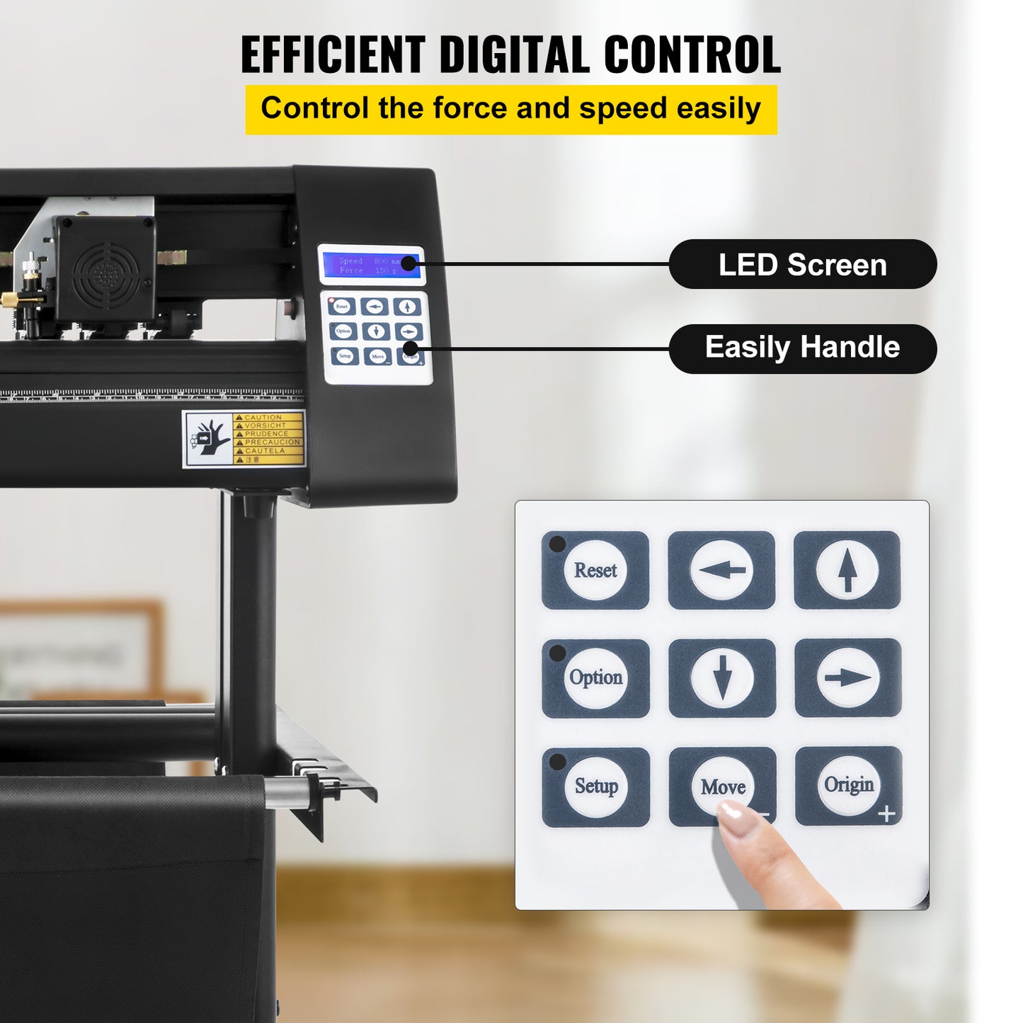 Vinylsnijder – Vinyl Cutter – Snijplotter – Snijmachine – Plotter – Ingebouwd Optisch Oog – 870 mm Snijbreedte – LED-Display