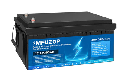 LiFePO4 Accu – Lithium Accu – Deep Cycle Accu – Zonne-energie Accu – Camper Accu – 12V - 300Ah - Snel Opladen – Ingebouwd BMS Systeem