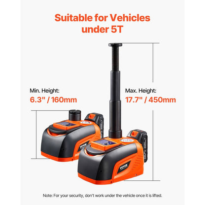 Elektrische Krik – Auto Krik – Bandenkrik – Hydraulische Krik – Draagbare Krik – Draadloos Met 5 Ton Hefkracht – 400 Nm Elektrische Moersleutel – Oranje Variant
