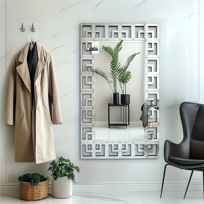 Wandspiegel – Passpiegel – Halspiegel – Badkamerspiegel – Decoratieve Spiegel – 120x70 cm – Bevestiging Horizontaal en Verticaal – Hoogwaardig 5mm Zilverglas