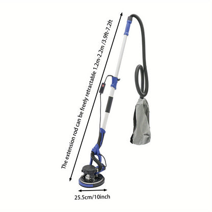 Handmatig Schuur Systeem Gipsplaat Schuurmachine Schuurpad Telescoopsteel Stofafzuiging – Aluminium Legering Frame – Verstelbare Lengte 1,2-2,2m Sapphire Blauw
