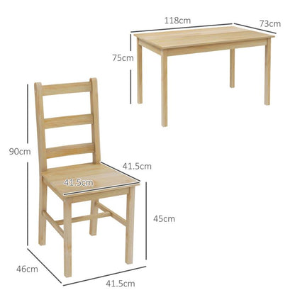Eettafelset – Eetkamerset – Eethoek – Keukentafelset – Zitgroep – Ruimtebesparend Rechthoekig Ontwerp – Licht Beige Massief Hout