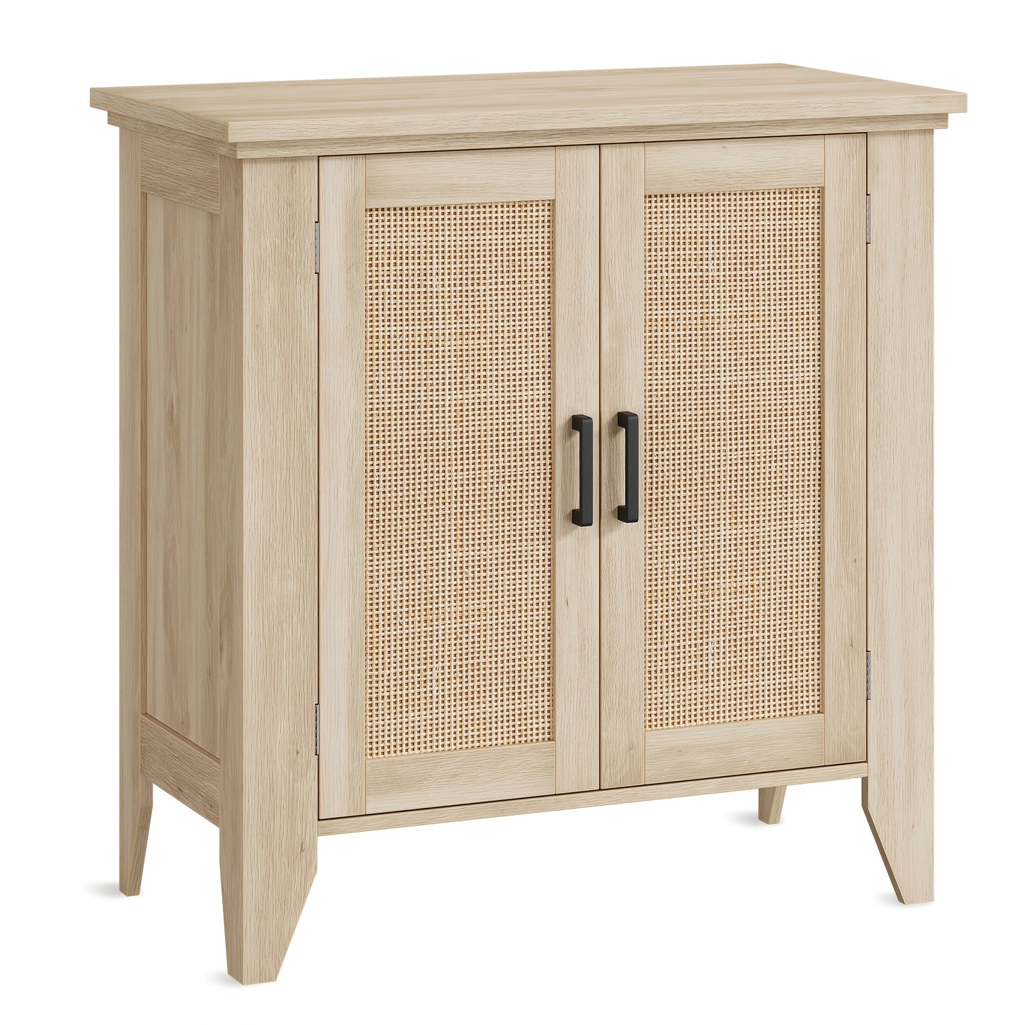 Dressoir – Buffetkast – Sideboard – Opbergkast – Kast – Rattan En MDF – Verstelbare Plank – 76x40x80 cm – Natuurlijke Houtkleur
