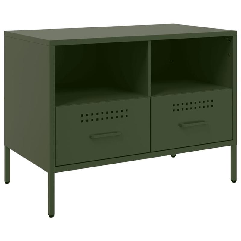 Mobile TV Verde Olive 68x39x50.5cm in Steel Practical Removable