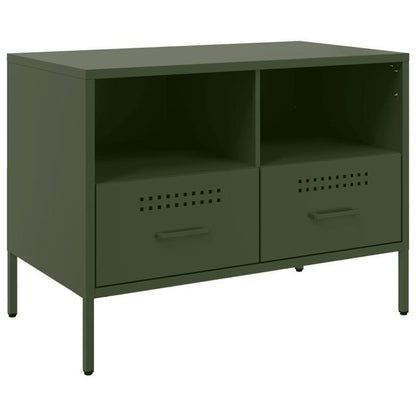 Mobile TV Verde Olive 68x39x50.5cm in Steel Practical Removable