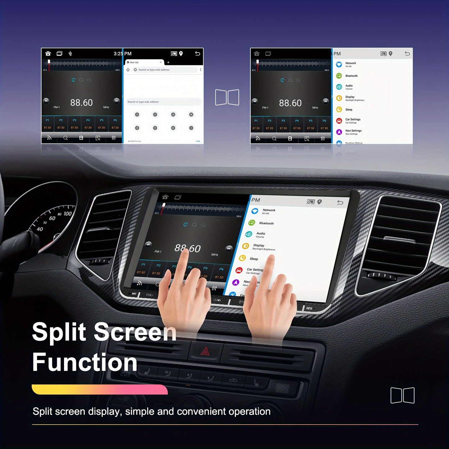 9 Inch Android Autoradio – Multimedia Speler – Navigatiesysteem – Touchscreen Radio – Double DIN Unit – 1080P HD Scherm – Backup Camera Ondersteuning
