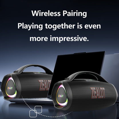 Draagbare Bluetooth Speaker – Draadloze Speaker – Outdoor Speaker – Wireless Speaker – Party Speaker – 160W Krachtig Geluid – 60 Uur Batterijduur – IPX5 Waterbestendig – Snelladen – Zwarte Met Rode Accenten