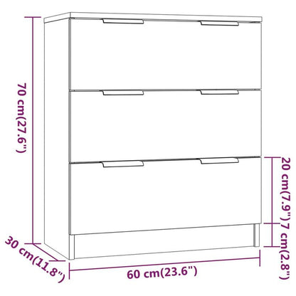 3-Tlg. Sideboard Smoked Oak Wood Material/Cabinets/Storage Boxes/Cabinets/Nightstands/Sideboards. This Cabinet Made of Robust Wood Material with a Smooth Surface Offers Stability And Is Moisture-Resistant. with Their Timeless