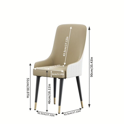Eetkamerstoel – Stoel – Kuipstoel – Accentstoel – Comfortstoel – Set van 2 – Kunstleer Bekleding – Memory Foam Zitting – Carbon Stalen Frame – Hoge Rugleuning Met Leeuwenkopdetail