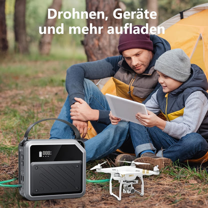 Draagbare Zonnestroomcentrale – Powerstation – Mobiele Accu – Noodstroomvoorziening – Outdoor Powerbank – 270Wh – 2x 100W USB-C PD Snelladen – Lithium LiMnFePO4 Batterij met Spotlight