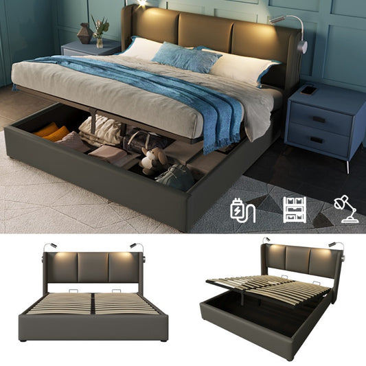 Modern Bed – Platformbed – Bedframe – Metalen Bed – Slaapkamerbed – Met Stoffen Hoofdbord – Vooraf Gemonteerd – Max. Belastbaarheid 300 kg