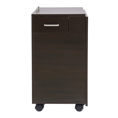 Manicure Tafel – Nageltafel – Nagelstudio Meubel – Schoonheidstafel – Bureau – Inklapbaar & Mobiel – Stille Lades & Stevig MDF Donkerbruin
