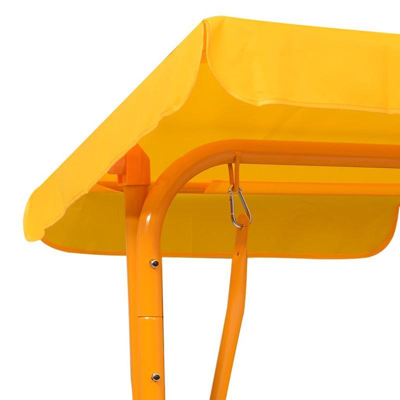 Schommelstoel – Schommelstoelen – Relaxstoel – Fauteuil – Loungestoel – Geel – Stevig Dennenhouten Frame – Weerbestendige Stof – 115x75x110 cm – Gemakkelijk Te Installeren