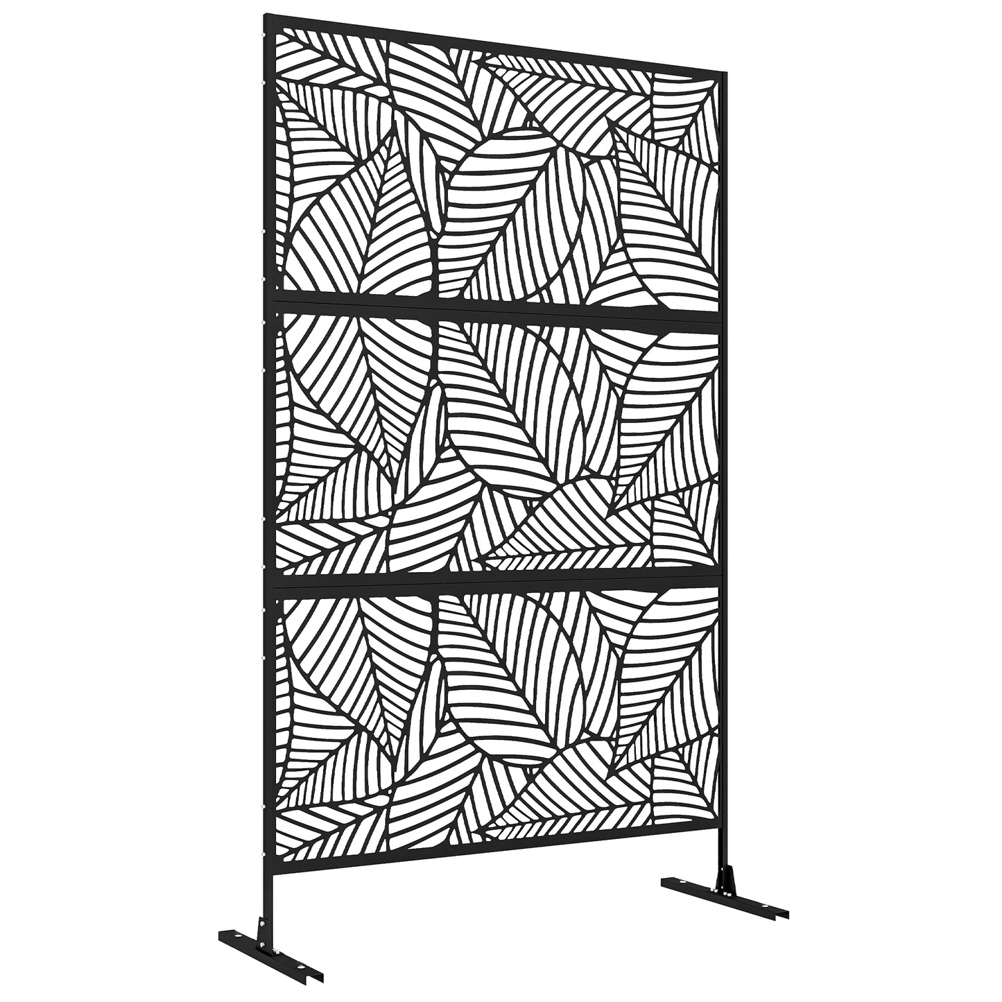 Kamerscherm – Scheidingswand – Roomdivider – Tuinscherm – Paravent – Metaal – Zwart – 122x45x198 cm – Weerbestendig Epoxy