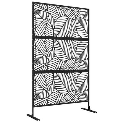 Kamerscherm – Scheidingswand – Roomdivider – Tuinscherm – Paravent – Metaal – Zwart – 122x45x198 cm – Weerbestendig Epoxy