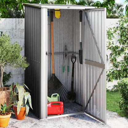 Tuinhuisje – Tuinschuur – Tuinberging – Gereedschapsschuur – Tuinkast – Gegalvaniseerd Staal – Weerbestendig Met Ventilatie & Dubbele Deuren – Antraciet – 118,5x97x209,5 cm