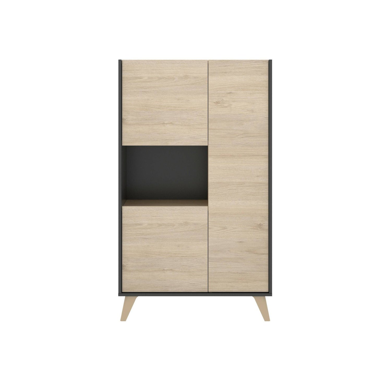 Crono Credenza, High Living Room Buffet, Modern 3-Door Sa Sideboard, 81X43H135 Cm, Available in 3 Colors