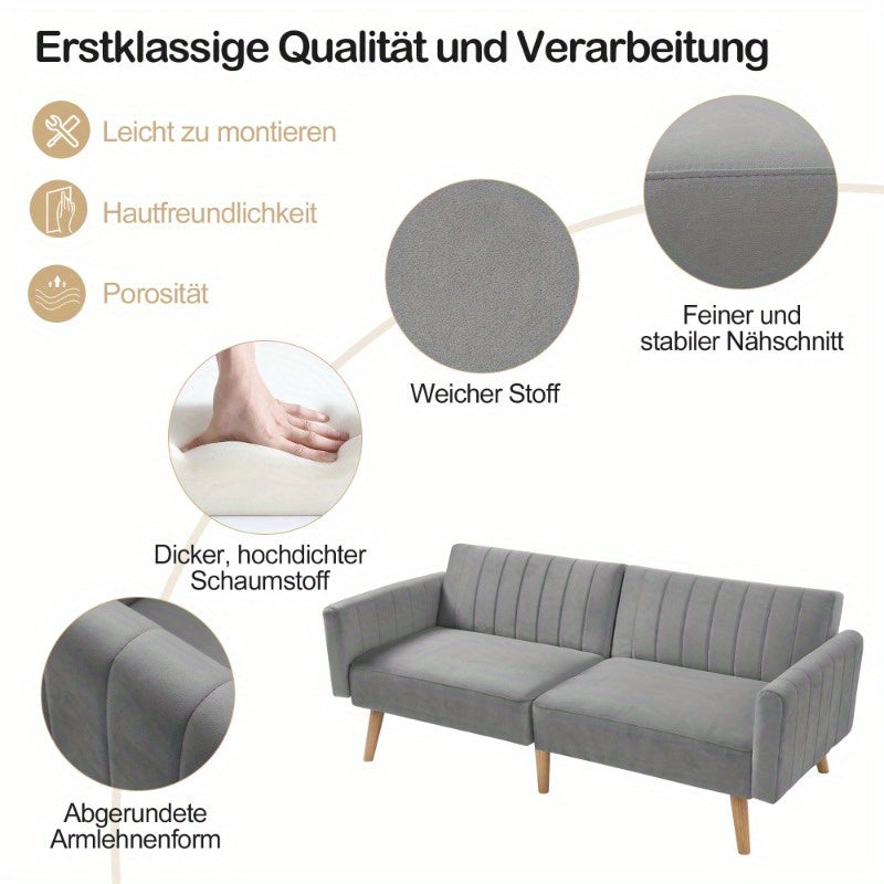 Slaapbank – Bank – Bed – Sofa – Futon – Verstelbare Rugleuning – Ruimtebesparend Design