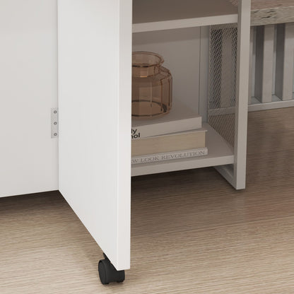 uitschuiftafel – verlengbare tafel – opklapbare eettafel – klaptafel – multifunctionele tafel – ruimtebesparend design – hardhouten blad & metalen onderstel – wit 127x80x75 cm