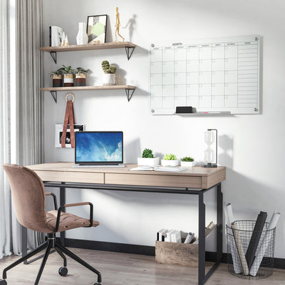 Whiteboard Kalender – Whiteboard Bord – Planbord – Schrijfbord – Organisatiebord – Wit – 90x60 cm – Glad Keramisch Oppervlak – Inclusief 4 Kleuren Markers en Wisser
