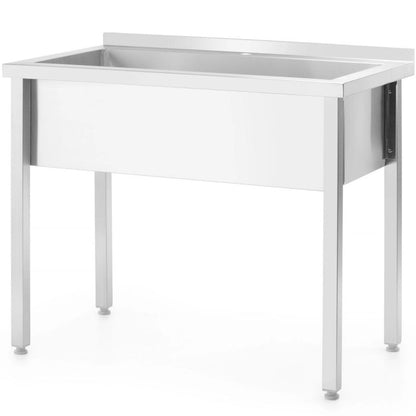 Spoelbak – Enkele Wasbak – Keukengootsteen – RVS Spoelbak – Horeca Spoelbak – Robuust AISI 304 RVS – 1000x600x850 mm – Verstelbare Poot