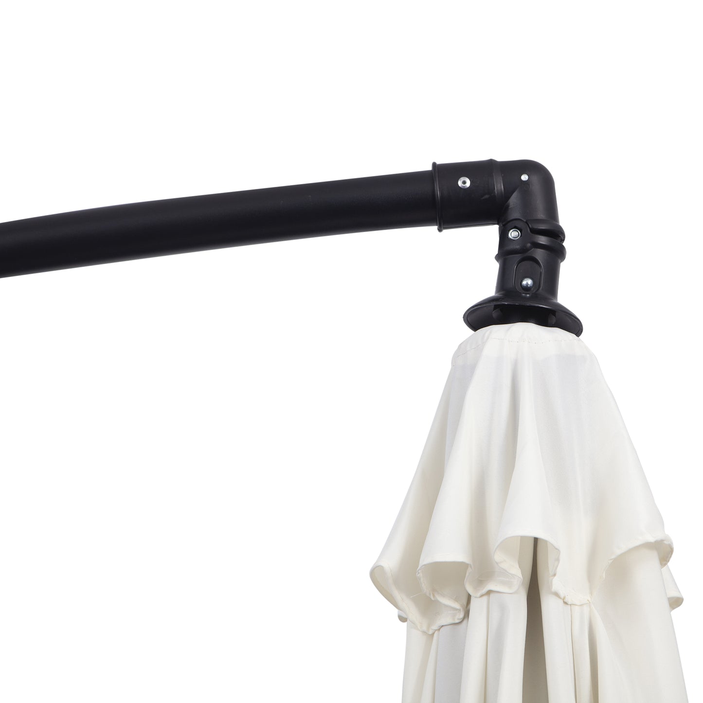 Knikparasol – Zonnescherm – Terrasparasol – Zweefparasol – Buitenparasol – Crèmekleur – Weerbestendig Stalen Frame – 3x3 Meter Schaduw